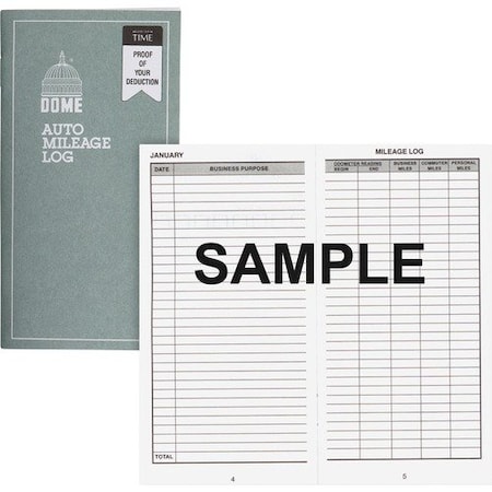 Dome Publishing Co Dome 770, Auto Mileage Log, Undated, 3 1/4 X 6 1/4, 32 Forms DOM770